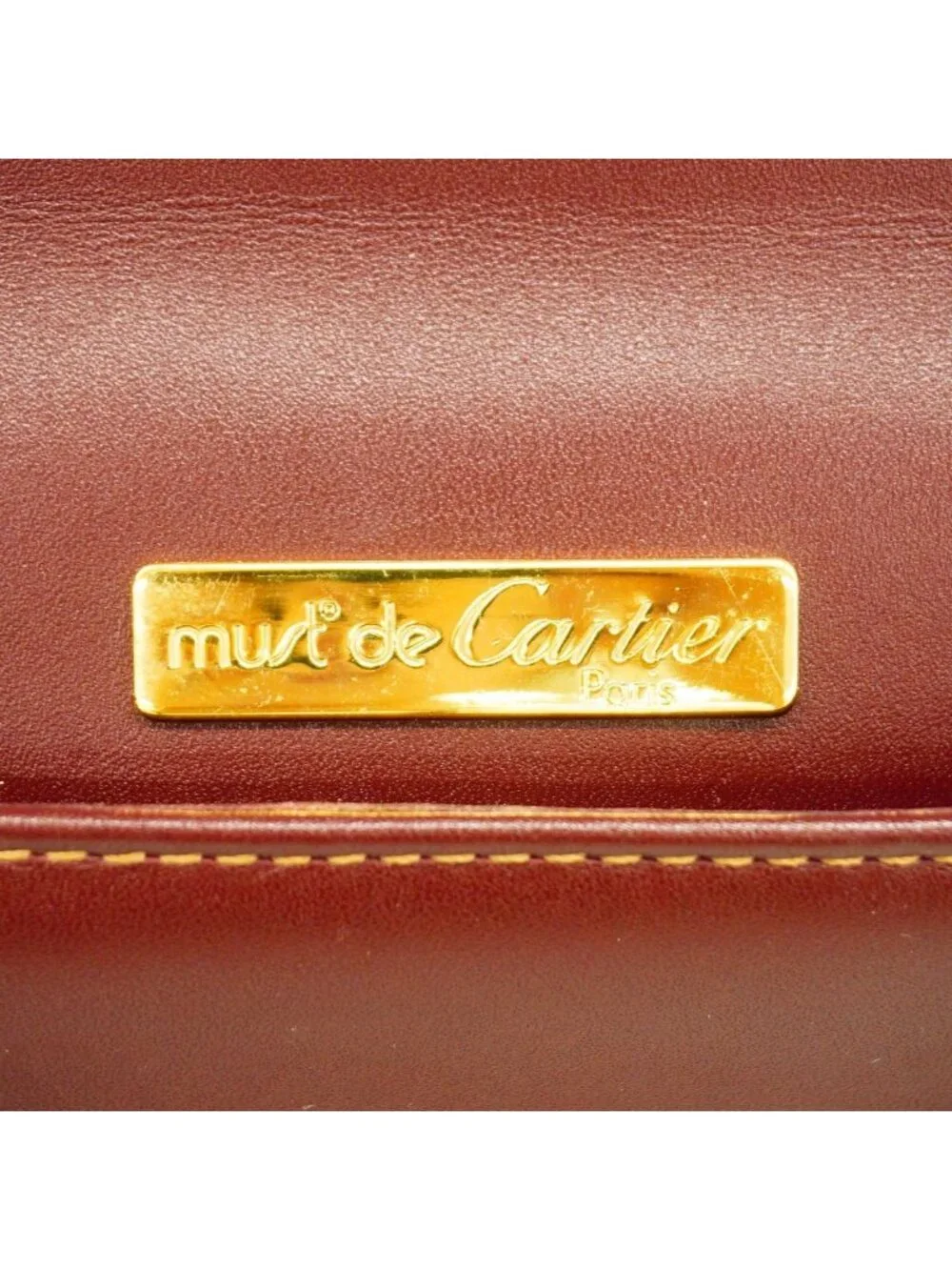 Cartier Business Bag Must Leather Bordeaux Gold
